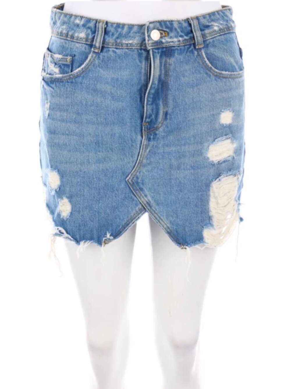 Zara distressed denim mini skirt – size XS - Picture 2 of 16